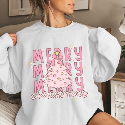 Sweatshirt Sapin de Noël rose Coquette
