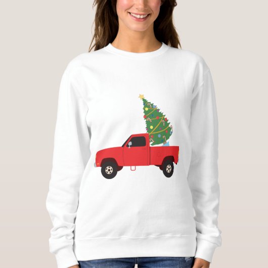Sweatshirt Sapin de Noël sur une camionnette (Devant)