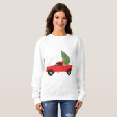 Sweatshirt Sapin de Noël sur une camionnette (Devant entier)