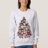 Sweatshirt Sapin de Noël Woofmas dégueu (Devant)
