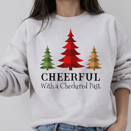 Sweatshirt Sapins de Noël à carreaux façon Western