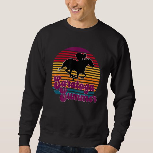 Sweatshirt Saratoga Springs New York Summer Sunset Horse Raci (Devant)