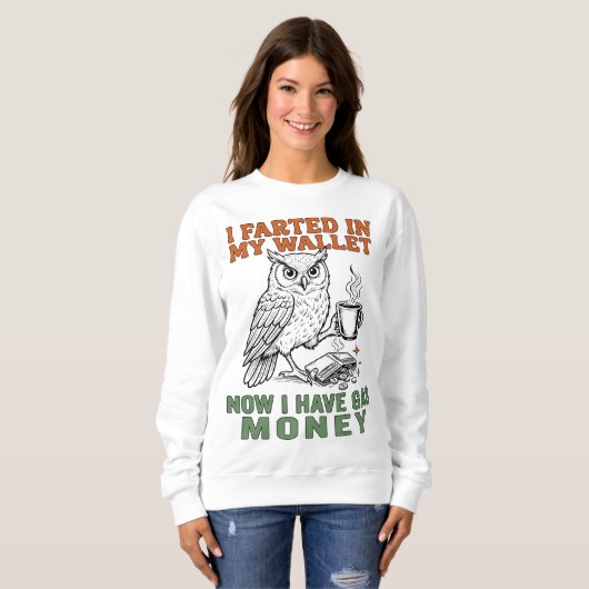 Sweatshirt Sarcastic Owl Fart Joke (Devant entier)