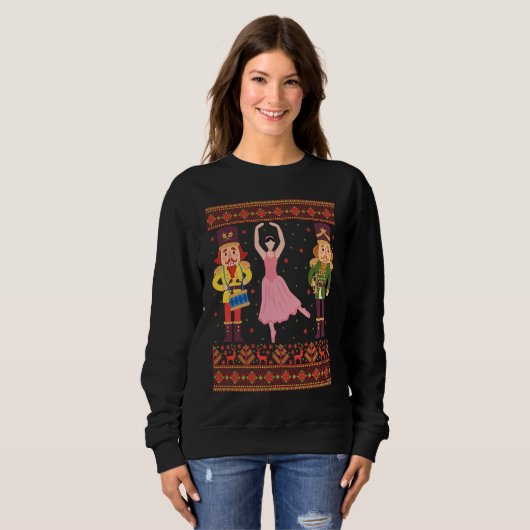 Sweatshirt Sarcastic Xmas Nutcracker Ugly Christmas Sweater (Devant entier)