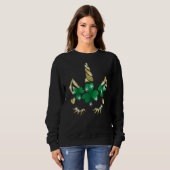 Sweatshirt Sarcastique Unicorne Face Imprimer jolie Saint Pat (Devant entier)