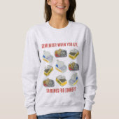 Sweatshirt SARDINES Dinned Rappelez-vous quand vous mangez .. (Devant)