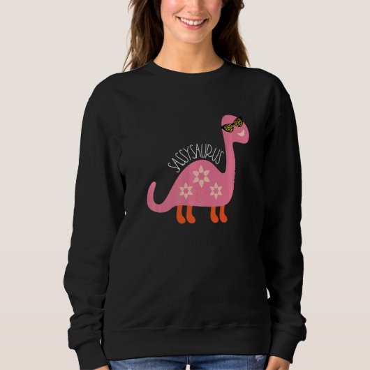Sweatshirt Sassy Dinosaur Ado Stuff Leopard rose Sungla (Devant)