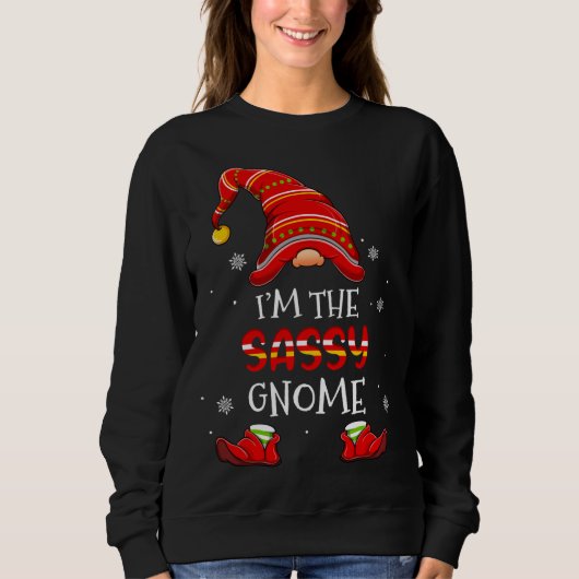 Sweatshirt Sassy Gnome Christmas Pajama Matching Family (Devant)