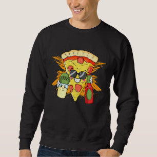 Sweatshirt Sauce chaude de sel Pizza Sunglass Cheesy Hawaiian