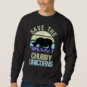 Sweatshirt Sauvez Le Chubby Unicorns Rhino Vintage