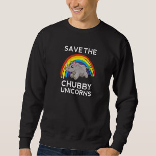 Sweatshirt Sauvez les licornes de Chubby Retro Rhino animal a