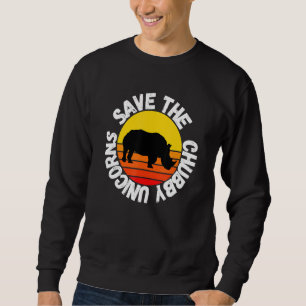 Sweatshirt Sauvez Les Unicornes Chubby Rhinos Colorful Rhino 