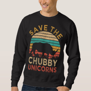 Sweatshirt Sauvez Les Unicornes Chubby Vintage Funny Rhino An