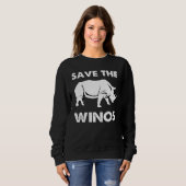 Sweatshirt "Sauvez les Winos" Rhinocéros amoureux du vin (Devant entier)