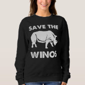 Sweatshirt "Sauvez les Winos" Rhinocéros amoureux du vin (Devant)