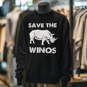 Sweatshirt "Sauvez les Winos" Rhinocéros amoureux du vin
