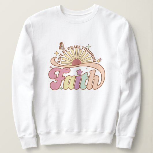 Sweatshirt Sauvez par grâce par la foi Jésus (Design devant)