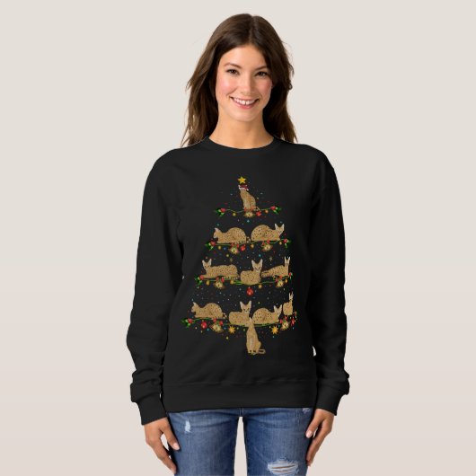 Sweatshirt Savannah Chat Noël Arbre Cadeau Santa Chapeau Sava (Devant entier)