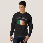 Sweatshirt SAVANNAH GEORGIA Irish American Flag Badge (Devant entier)