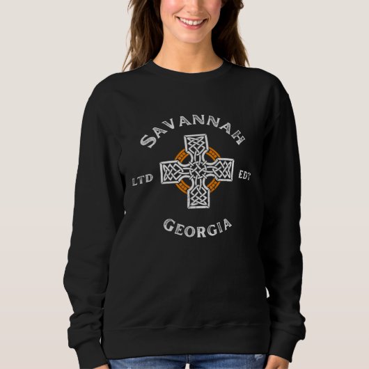 Sweatshirt SAVANNAH GEORGIA Irish Cross Badge (Devant)