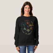 Sweatshirt Save Bees Rescue Animals Recycle Plastic Earth Day (Devant entier)