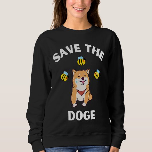 Sweatshirt Save The Doge Cute Doge With Bees Gamer Gaming (Devant)