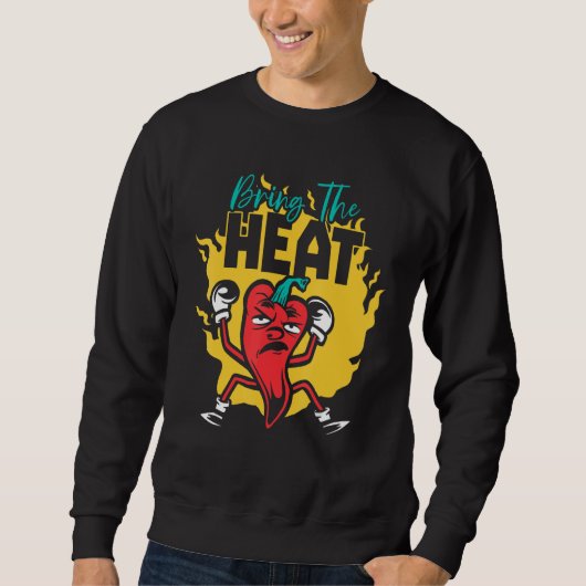 Sweatshirt Saveur Chili Apporter La Chaleur Nourriture Épicée (Devant)