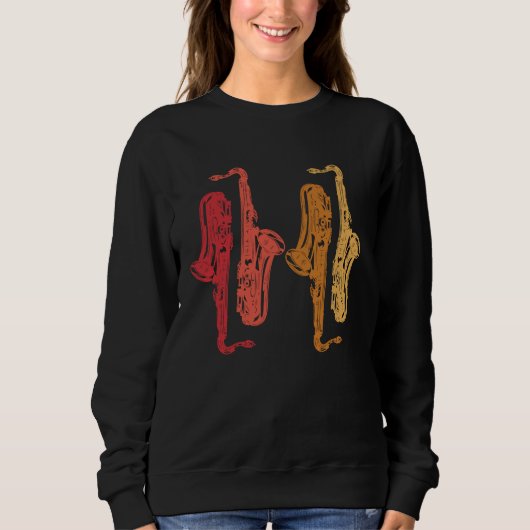 Sweatshirt Saxophone Saxaphone Player Music Jazz Tenor (Devant)