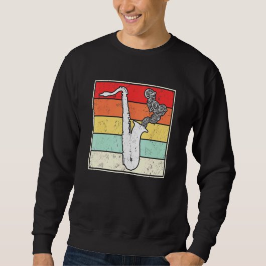 Sweatshirt Saxophoniste vintage (Devant)