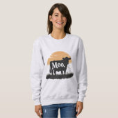 Sweatshirt Say Moo — Cute Cow Silhouette (Devant entier)