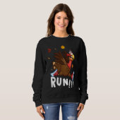 Sweatshirt Scared Turkey Run Thanksgiving Running Turkey Tro (Devant entier)