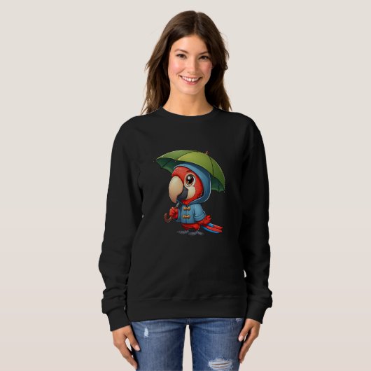 Sweatshirt Scarlet Macaw Parrot Parapluies Parapluies Amusant (Devant entier)