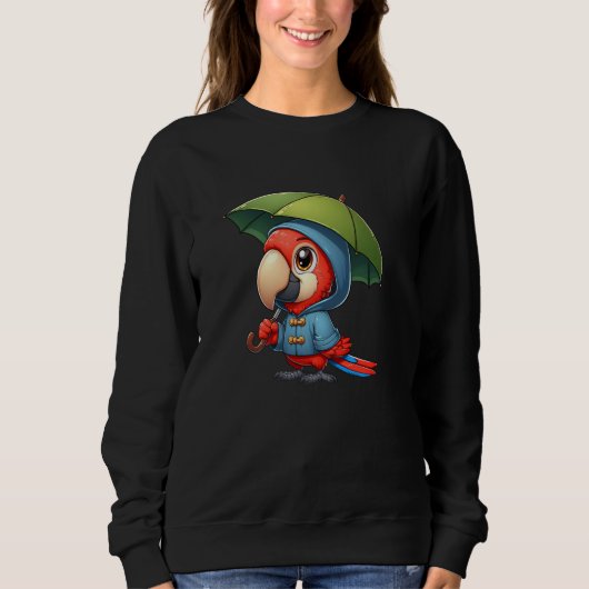 Sweatshirt Scarlet Macaw Parrot Parapluies Parapluies Amusant (Devant)