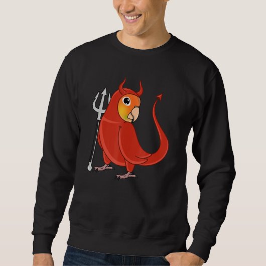 Sweatshirt Scary Devil Costume Parrot I Green Cheek Pineapple (Devant)