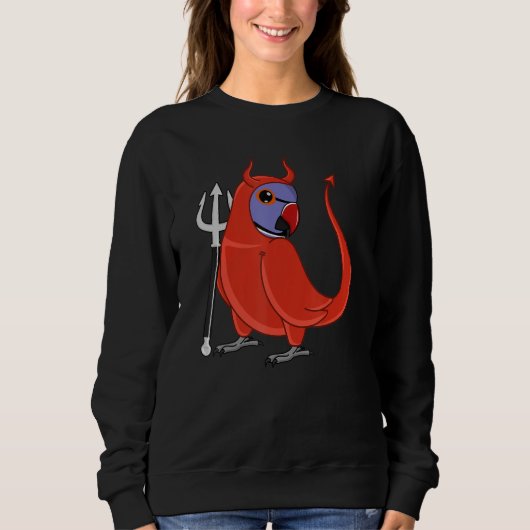 Sweatshirt Scary Devil Costume Parrot I Violet Indian Ringnec (Devant)