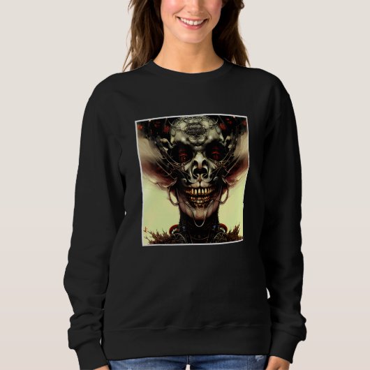 Sweatshirt Scary Skull Horror Nightmare Creepy Face Unique Di (Devant)