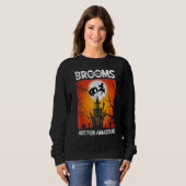 Sweatshirt Scary Spooky Halloween Haunted Castle Night Broom (Devant entier)