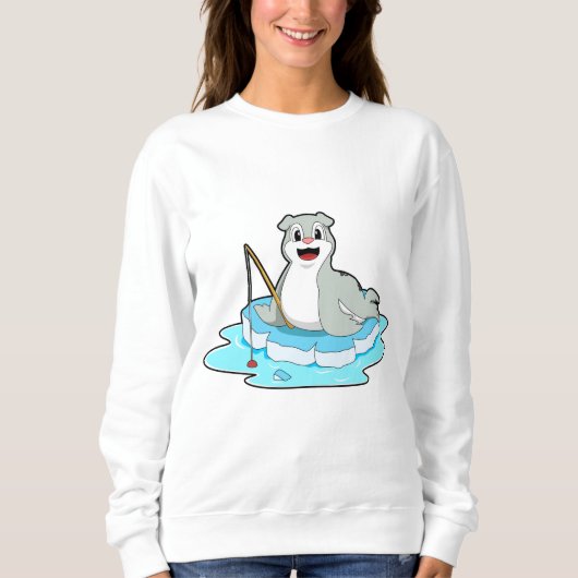 Sweatshirt Sceau à la pêche avec canne à pêche (Devant)