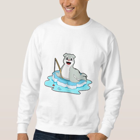 Sweatshirt Sceau à la pêche avec canne à pêche (Devant)