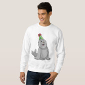 Sweatshirt Sceau avec Parti casquette (Devant entier)