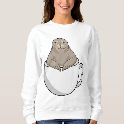Sweatshirt Sceau avec tasse à café (Devant)