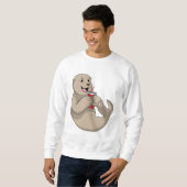 Sweatshirt Sceau avec Tasse avec Paille (Devant entier)