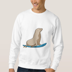 Sweatshirt Sceau comme surfeur avec Surfboard