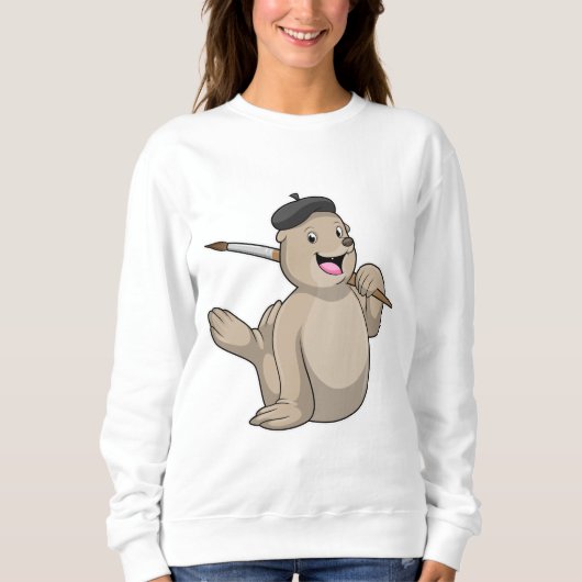 Sweatshirt Sceller comme peintre avec pinceau (Devant)