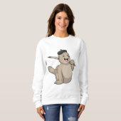 Sweatshirt Sceller comme peintre avec pinceau (Devant entier)