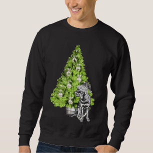 Sweatshirt Scène De Noël Rottweiler Avec Arbre De Noël Et