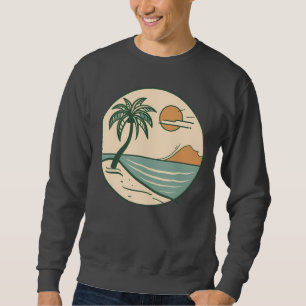 Sweatshirt Scène de plage tropicale minimaliste T-shirt graph
