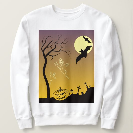 Sweatshirt Scène Haunted Graveyard Halloween, Halloween (Design devant)
