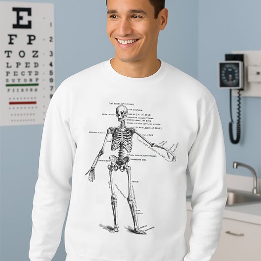 Sweatshirt Schéma vintage de médecin squelette anatomie médic
