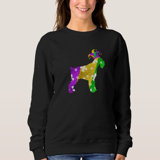 Sweatshirt Schnauzer Dog Mardi Gras Carnivals Funny Puppy Lov (Devant)